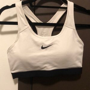 White Nike sports bra